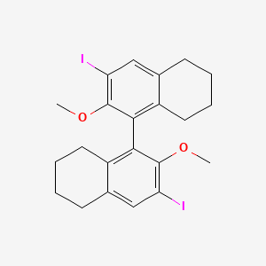 (R)-3,3'-Diiodo-2,2'-dimethoxy-5,5',6,6',7,7',8,8'-octahydro-1,1'-binaphthalene chemical structure (CAS 400027-47-6)