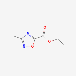 Ethyl 3-methyl-1,2,4-oxadiazole-5-carboxylate chemical structure (CAS 40019-21-4)