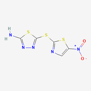 5-((5-Nitrothiazol-2-yl)thio)-1,3,4-thiadiazol-2-amine chemical structure (CAS 40045-50-9)