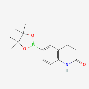 6-(4,4,5,5-Tetramethyl-1,3,2-dioxaborolan-2-yl)-3,4-dihydroquinolin-2(1H)-one chemical structure (CAS 400620-72-6)