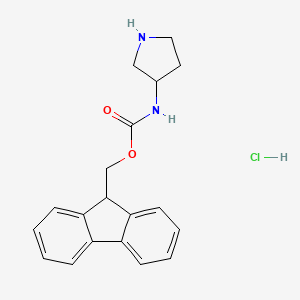 (9H-Fluoren-9-yl)methyl pyrrolidin-3-ylcarbamate xhydrochloride chemical structure (CAS 400653-43-2)