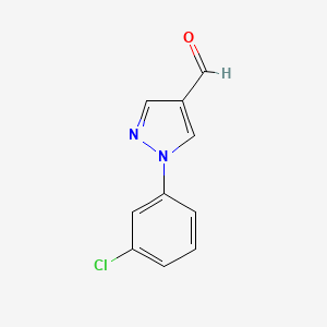 1-(3-Chlorophenyl)-1H-pyrazole-4-carbaldehyde chemical structure (CAS 400877-26-1)