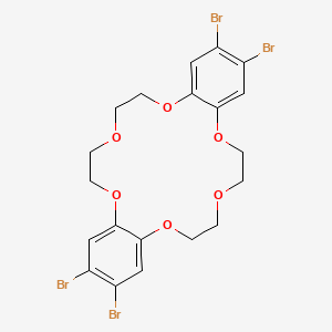 2,3,13,14-Tetrabromo-6,7,9,10,17,18,20,21-octahydrodibenzo[b,k][1,4,7,10,13,16]hexaoxacyclooctadecine chemical structure (CAS 40100-11-6)