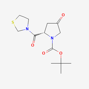 (S)-tert-Butyl 4-oxo-2-(thiazolidine-3-carbonyl)pyrrolidine-1-carboxylate chemical structure (CAS 401564-36-1)