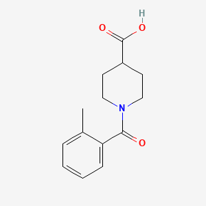 1-(2-Methylbenzoyl)piperidine-4-carboxylic acid chemical structure (CAS 401581-31-5)