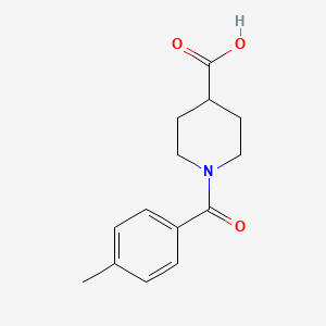 1-(4-Methylbenzoyl)piperidine-4-carboxylic acid chemical structure (CAS 401581-34-8)