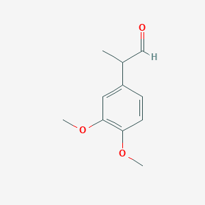 2-(3,4-Dimethoxyphenyl)propanal chemical structure (CAS 40181-00-8)