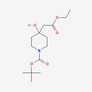 tert-Butyl 4-(2-ethoxy-2-oxoethyl)-4-hydroxypiperidine-1-carboxylate chemical structure (CAS 401811-97-0)