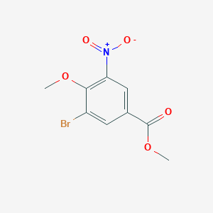 3-Bromo-4-methoxy-5-nitro-benzoic acid methyl ester chemical structure (CAS 40258-73-9)