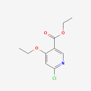 Ethyl 6-chloro-4-ethoxynicotinate chemical structure (CAS 40296-47-7)