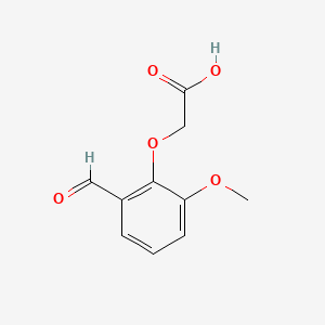 2-(2-Formyl-6-methoxyphenoxy)acetic acid chemical structure (CAS 40359-30-6)