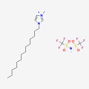 1-Methyl-3-tetradecyl-1H-imidazol-3-ium bis((trifluoromethyl)sulfonyl)amide chemical structure (CAS 404001-49-6)