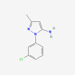 1-(3-Chlorophenyl)-3-methyl-1H-pyrazol-5-amine chemical structure (CAS 40401-41-0)