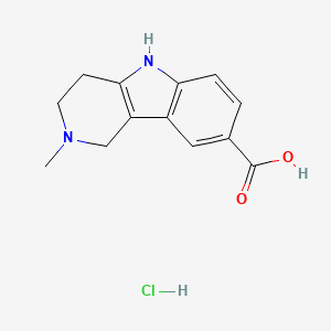 2-Methyl-2,3,4,5-tetrahydro-1H-pyrido[4,3-b]indole-8-carboxylic acid hydrochloride chemical structure (CAS 40431-45-6)
