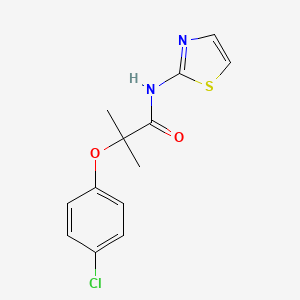 2-(4-Chlorophenoxy)-2-methyl-N-(thiazol-2-yl)propanamide chemical structure (CAS 404360-27-6)