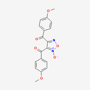3,4-Bis(4-methoxybenzoyl)-1,2,5-oxadiazole 2-oxide chemical structure (CAS 40499-78-3)