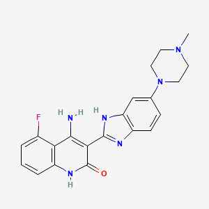 4-Amino-5-fluoro-3-(6-(4-methylpiperazin-1-yl)-1H-benzo[d]imidazol-2-yl)quinolin-2(1H)-one chemical structure (CAS 405169-16-6)