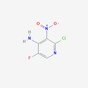 2-Chloro-5-fluoro-3-nitropyridin-4-amine chemical structure (CAS 405230-90-2)
