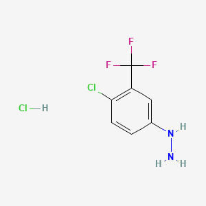 (4-Chloro-3-(trifluoromethyl)phenyl)hydrazine hydrochloride chemical structure (CAS 40566-70-9)