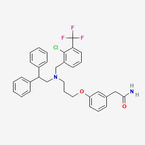 2-(3-(3-((2-Chloro-3-(trifluoromethyl)benzyl)(2,2-diphenylethyl)amino)propoxy)phenyl)acetamide chemical structure (CAS 405910-78-3)
