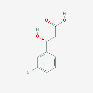 (R)-3-(3-chlorophenyl)-3-hydroxypropanoic acid chemical structure (CAS 40620-54-0)