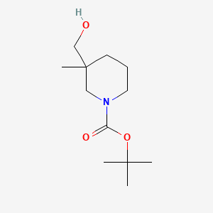 tert-Butyl 3-(hydroxymethyl)-3-methylpiperidine-1-carboxylate chemical structure (CAS 406212-48-4)