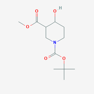 1-tert-Butyl 3-methyl 4-hydroxypiperidine-1,3-dicarboxylate chemical structure (CAS 406212-51-9)