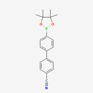 4'-(4,4,5,5-Tetramethyl-1,3,2-dioxaborolan-2-yl)-[1,1'-biphenyl]-4-carbonitrile chemical structure (CAS 406482-72-2)