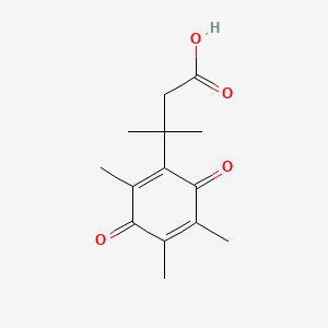 3-Methyl-3-(2,4,5-trimethyl-3,6-dioxocyclohexa-1,4-dien-1-yl)butanoic acid chemical structure (CAS 40662-29-1)