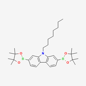 9-Octyl-2,7-bis(4,4,5,5-tetramethyl-1,3,2-dioxaborolan-2-yl)-9H-carbazole chemical structure (CAS 406726-92-9)