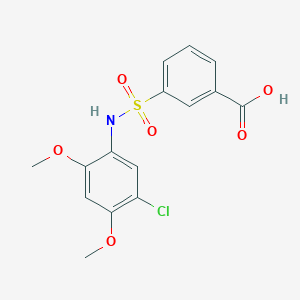 3-(N-(5-Chloro-2,4-dimethoxyphenyl)sulfamoyl)benzoic acid chemical structure (CAS 406927-71-7)