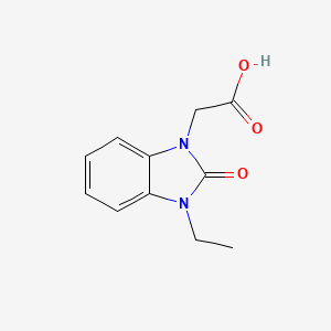 2-(3-Ethyl-2-oxo-2,3-dihydro-1H-benzo[d]imidazol-1-yl)acetic acid chemical structure (CAS 406944-97-6)