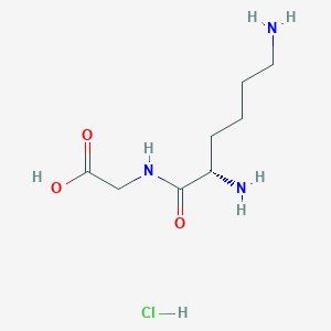 (S)-2-(2,6-Diaminohexanamido)acetic acid hydrochloride chemical structure (CAS 40719-58-2)