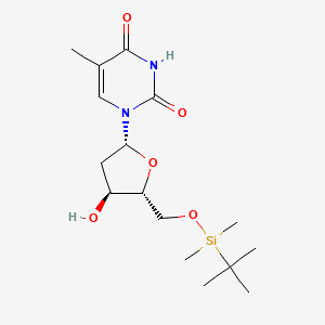 1-((2R,4S,5R)-5-(((tert-Butyldimethylsilyl)oxy)methyl)-4-hydroxytetrahydrofuran-2-yl)-5-methylpyrimidine-2,4(1H,3H)-dione chemical structure (CAS 40733-28-6)