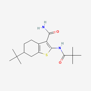 6-(tert-Butyl)-2-pivalamido-4,5,6,7-tetrahydrobenzo[b]thiophene-3-carboxamide chemical structure (CAS 407587-01-3)