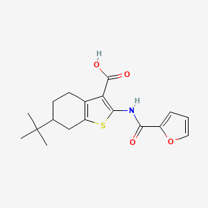 6-(tert-Butyl)-2-(furan-2-carboxamido)-4,5,6,7-tetrahydrobenzo[b]thiophene-3-carboxylic acid chemical structure (CAS 407587-33-1)