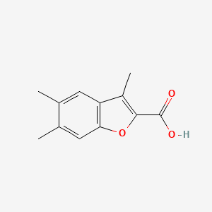 3,5,6-Trimethylbenzofuran-2-carboxylic acid chemical structure (CAS 40763-04-0)