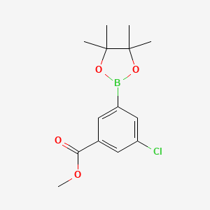Methyl 3-chloro-5-(4,4,5,5-tetramethyl-1,3,2-dioxaborolan-2-yl)benzoate chemical structure (CAS 408492-29-5)