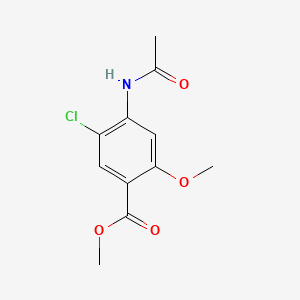 Methyl 4-acetamido-5-chloro-2-methoxybenzoate chemical structure (CAS 4093-31-6)