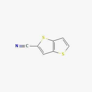 Thieno[3,2-b]thiophene-2-carbonitrile chemical structure (CAS 40985-58-8)