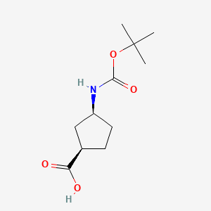 cis-3-(Boc-amino)cyclopentanecarboxylic Acid chemical structure (CAS 410090-37-8)