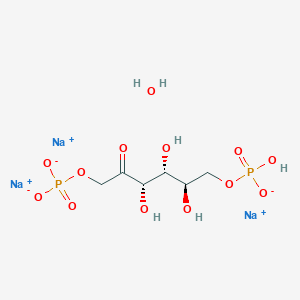 Sodium (3S,4R,5R)-6-((hydrogenphosphonato)oxy)-3,4,5-trihydroxy-2-oxohexyl phosphate xhydrate chemical structure (CAS 41012-14-0)