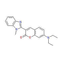 7-(Diethylamino)-3-(1-methyl-1H-benzo[d]imidazol-2-yl)-2H-chromen-2-one chemical structure (CAS 41044-12-6)