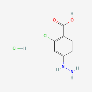 2-Chloro-4-hydrazinylbenzoic acid hydrochloride chemical structure (CAS 41112-74-7)