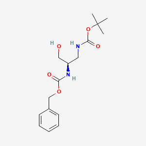 Benzyl tert-butyl (3-hydroxypropane-1,2-diyl)(R)-dicarbamate chemical structure (CAS 412015-69-1)