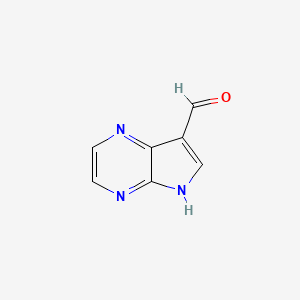 5H-Pyrrolo[2,3-b]pyrazine-7-carbaldehyde chemical structure (CAS 4121-22-6)