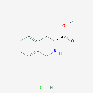 (R)-Ethyl 1,2,3,4-tetrahydroisoquinoline-3-carboxylate hydrochloride chemical structure (CAS 41220-49-9)