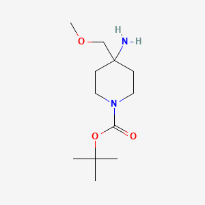 tert-Butyl 4-amino-4-(methoxymethyl)piperidine-1-carboxylate chemical structure (CAS 412357-28-9)