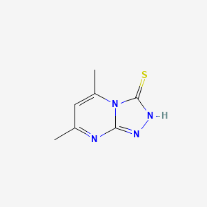 5,7-Dimethyl-[1,2,4]triazolo[4,3-a]pyrimidine-3-thiol chemical structure (CAS 41266-80-2)