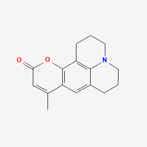 9-Methyl-2,3,6,7-tetrahydro-1H-pyrano[2,3-f]pyrido[3,2,1-ij]quinolin-11(5H)-one chemical structure (CAS 41267-76-9)